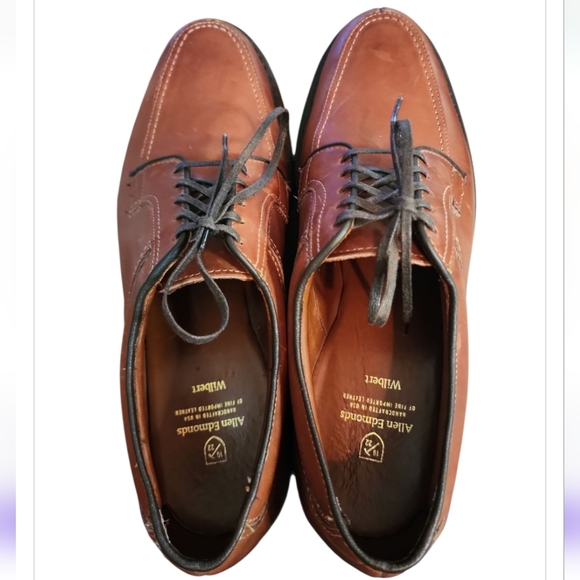 Allen Edmomds Size 12 D 1951 Wilbert Comfort Lace Up Made In USA Leather Brown - Picture 10 of 10